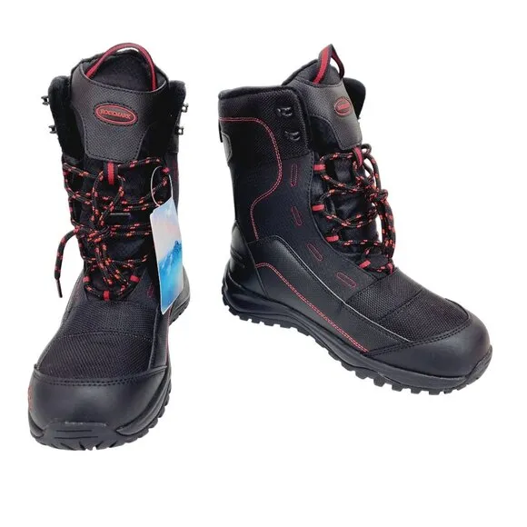Rockmark Winter Snow Boots Men's Sz 7 Black Outdoor Warm Mid Calf Waterproof New