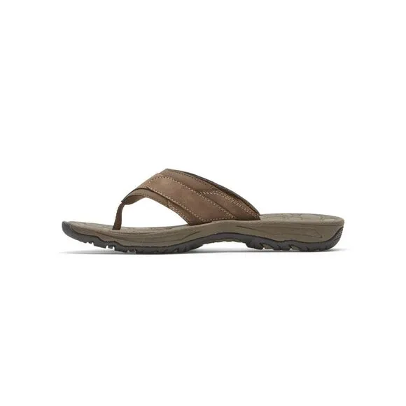 ROCKPORT Mens Brown Lightweight Hayes Round Toe Slip On Thong Sandals 11