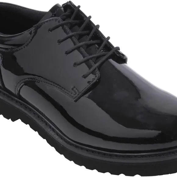 Rothco Mens Hi Gloss Black Uniform Oxford Heavy Duty Work Sole Shoes Size 13 New