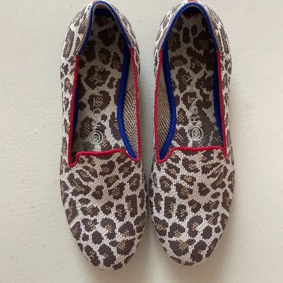 Rothy's Animal Print Leopard Slip-on Loafers Brown 7.5