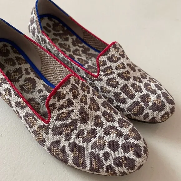 Rothy's Animal Print Leopard Slip-on Loafers Brown 7.5