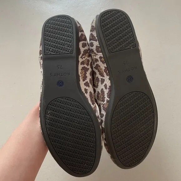 Rothy's Animal Print Leopard Slip-on Loafers Brown 7.5