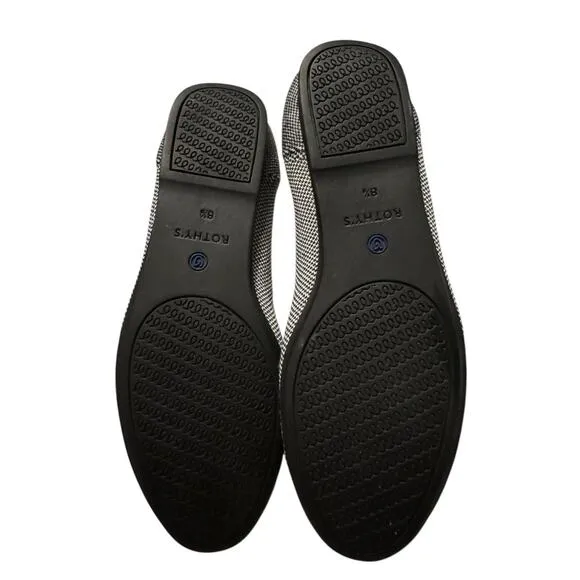 Rothy's Grey Birdseye Flats with Blue Trim - Gray Womens Size 8.5 001-114 EUC