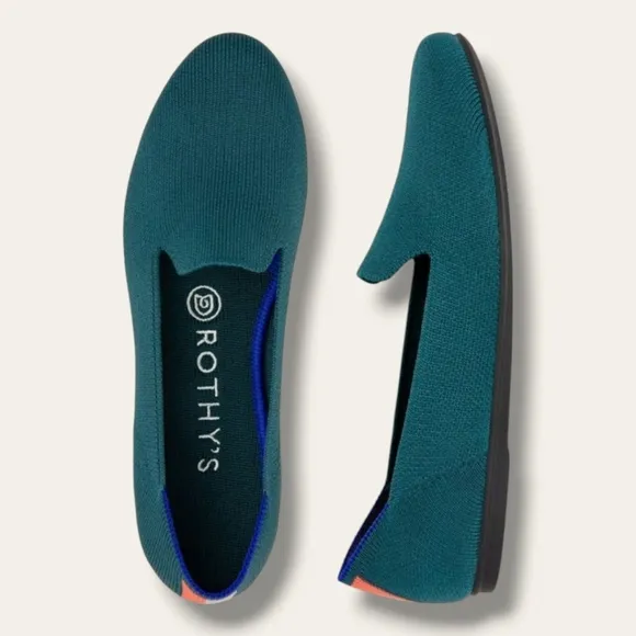 Rothy’s *RARE* Bottle Blue Loafers Teal Sz:6.5 Retired Style