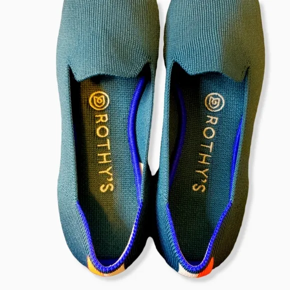 Rothy’s *RARE* Bottle Blue Loafers Teal Sz:6.5 Retired Style