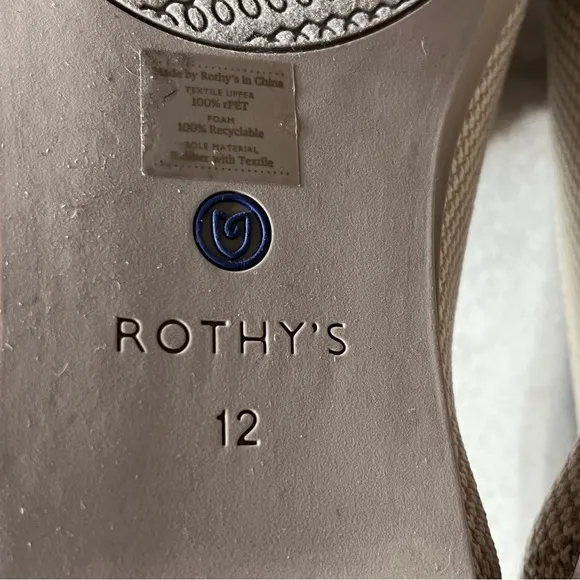 ROTHY'S The Loafer Diamond Twill Shoes size 12