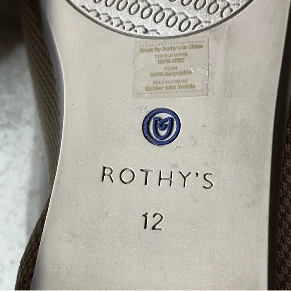 ROTHY'S The Loafer Diamond Twill Shoes size 12
