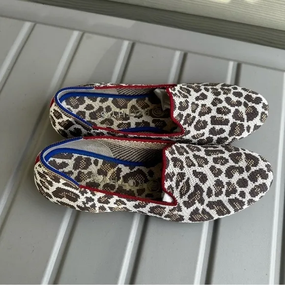 Rothy’s The Loafers Mocha Spot Print Round Toe Size 8 Women’s Slip On Shoes