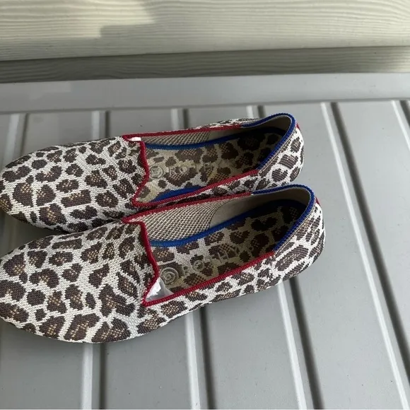 Rothy’s The Loafers Mocha Spot Print Round Toe Size 8 Women’s Slip On Shoes