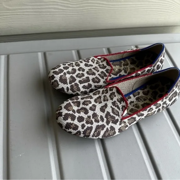 Rothy’s The Loafers Mocha Spot Print Round Toe Size 8 Women’s Slip On Shoes