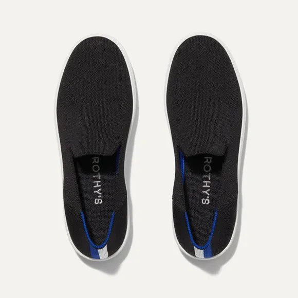 Rothy's The Original Slip On Sneaker Lightweight Black Size W8 NWOB