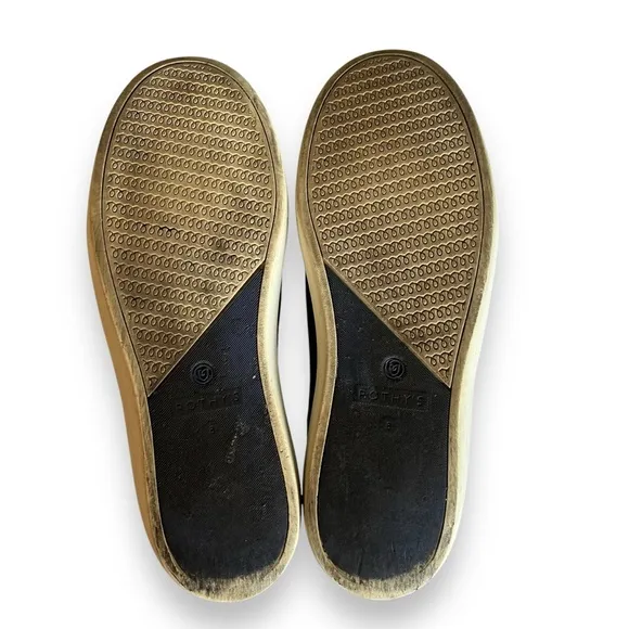 Rothy’s The Original Slip On Solid Black With Blue &amp; White Heel Stripe Sneaker 8