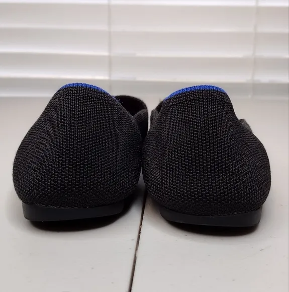 Rothy's The Point Black Knit Slip-On Ballet Loafers Flats Sz 9.5