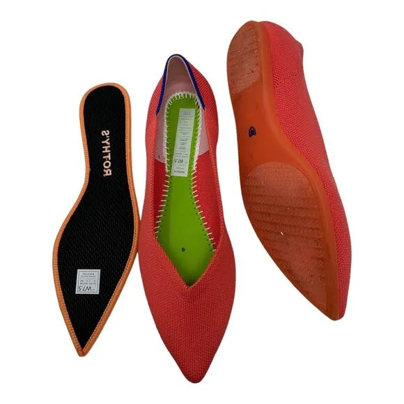 Rothy’s The Point Coral Pink Ballet Flats Size 7.5