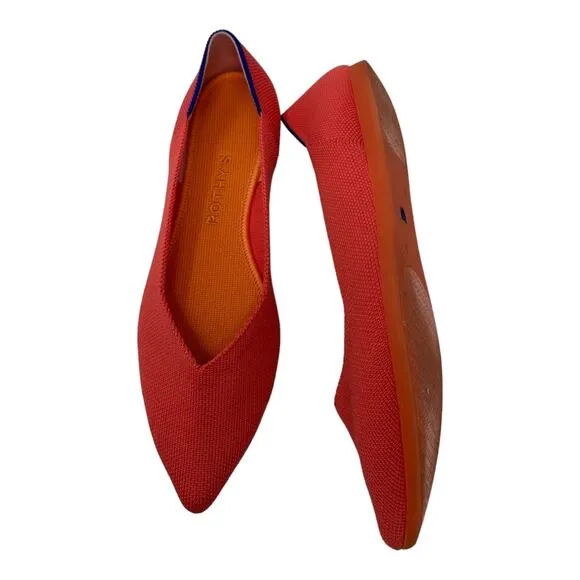 Rothy’s The Point Coral Pink Ballet Flats Size 7.5