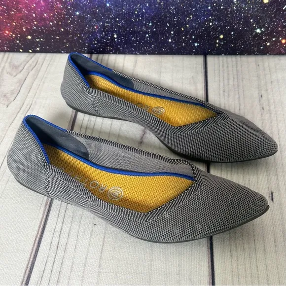 ROTHY'S The Point Flats Birdseye Knit Comfort Casual Fashion Shoes Women's Sz 9