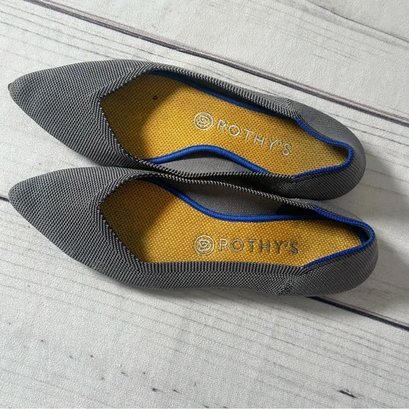 ROTHY'S The Point Flats Birdseye Knit Comfort Casual Fashion Shoes Women's Sz 9
