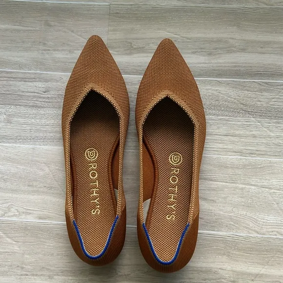 Rothy's The Point in Fawn Ballet Flat Amber Rust