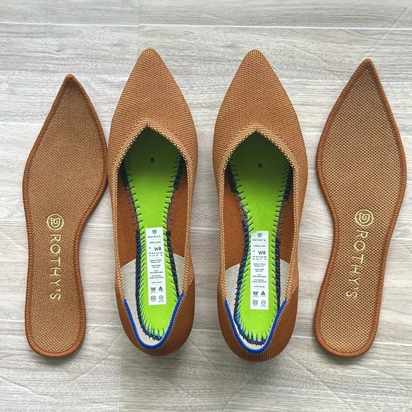 Rothy's The Point in Fawn Ballet Flat Amber Rust