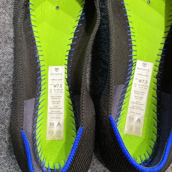 ROTHY'S The Point Black Flat Shoes Size 7,5