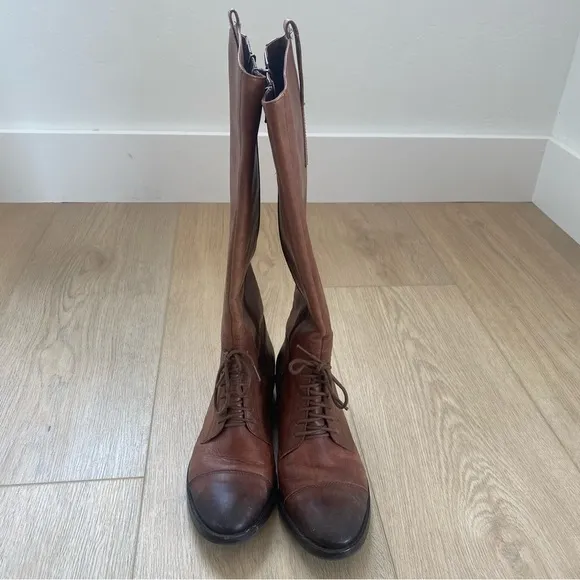 Saks 5th Avenue Brown Leather Riding Style Boots 7.5