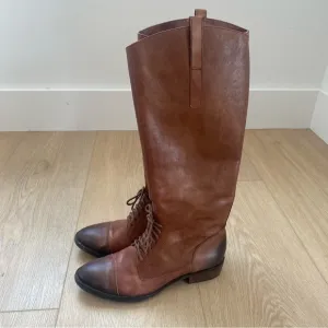 Saks 5th Avenue Brown Leather Riding Style Boots 7.5