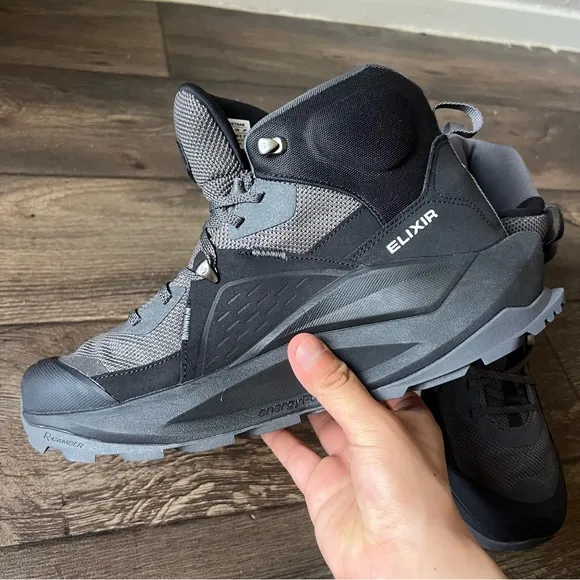 Salomon Men's Elixir Mid Gore-Tex Hiking Boots Black/Gray Size 10 NEW