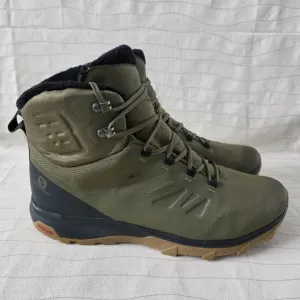 Salomon Mens Outblast Olive Green Waterproof Insulated Hiking Boots 407958 Sz 12