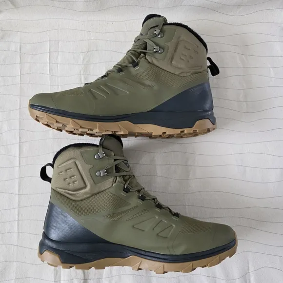 Salomon Mens Outblast Olive Green Waterproof Insulated Hiking Boots 407958 Sz 12