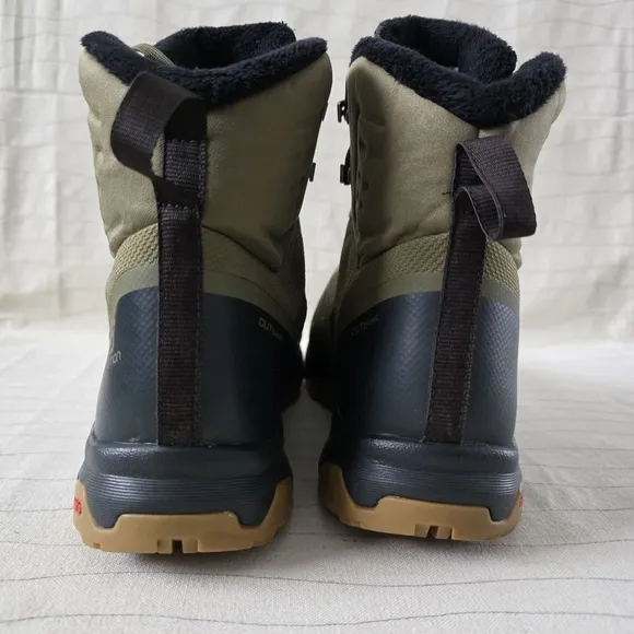 Salomon Mens Outblast Olive Green Waterproof Insulated Hiking Boots 407958 Sz 12