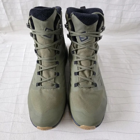 Salomon Mens Outblast Olive Green Waterproof Insulated Hiking Boots 407958 Sz 12