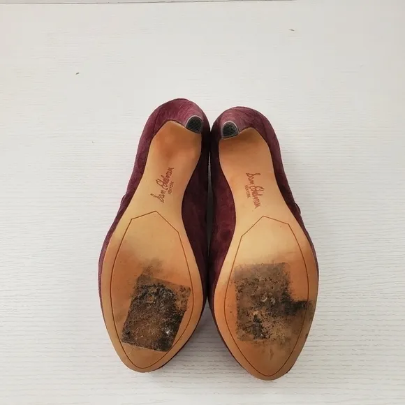 Sam Edelman Keaton Burgandy Purple Wine Suede Platform Ankle Boots Booties 6.5