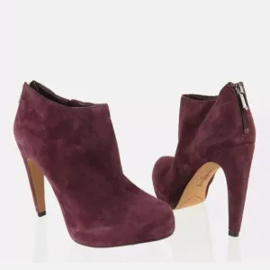 Sam Edelman Keaton Burgandy Purple Wine Suede Platform Ankle Boots Booties 6.5