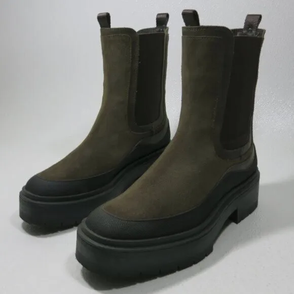 Sam Edelman Laguna Chelsea High Top Suede Leather Platform Boots Footwear Sz 9