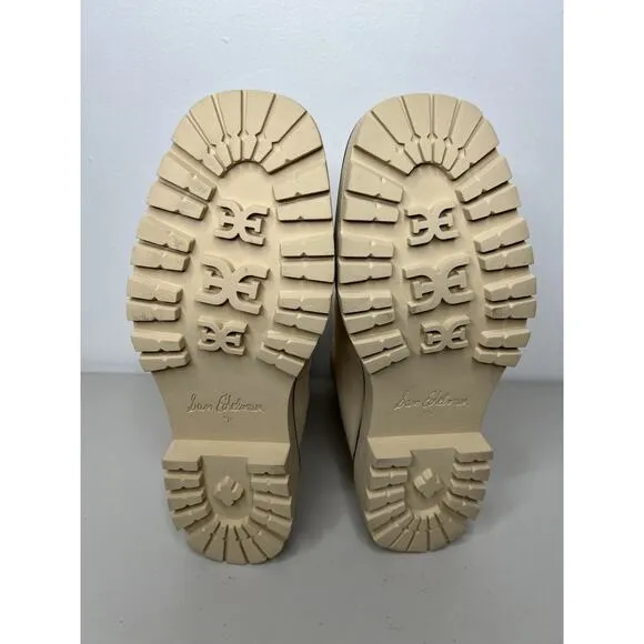 Sam Edelman Laguna Cream Leather Chelsea Moto Rounded Toe Pull On Boots Size 9.5