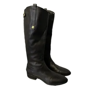 Sam Edelman Penny Tall Black Leather Riding Boots Women's 9.5M