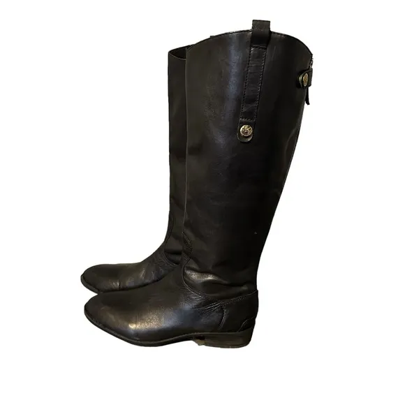 Sam Edelman Penny Tall Black Leather Riding Boots Women's 9.5M