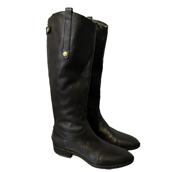 Sam Edelman Penny Tall Black Leather Riding Boots Women's 9.5M