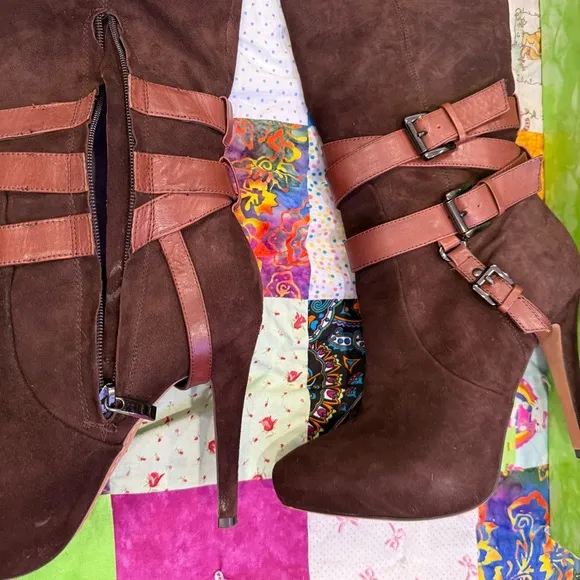 Sam Edelman Roula Brown Suede High Heel Boots, size 6.5