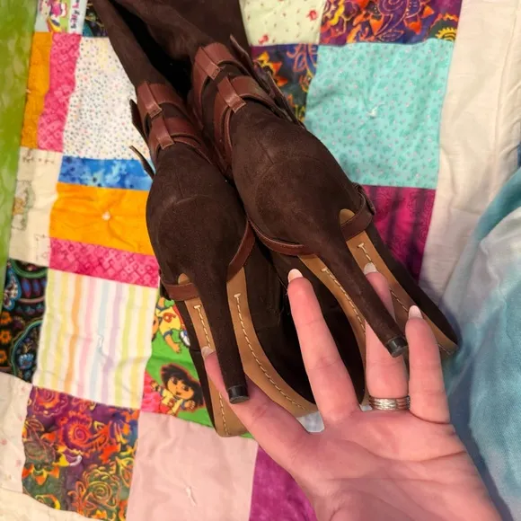 Sam Edelman Roula Brown Suede High Heel Boots, size 6.5