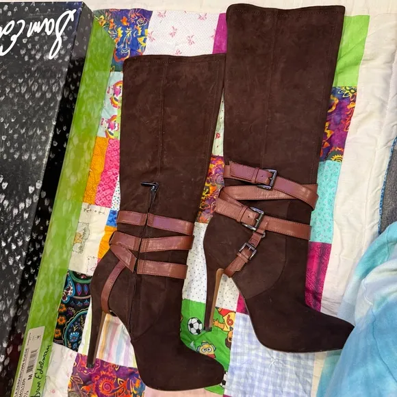 Sam Edelman Roula Brown Suede High Heel Boots, size 6.5