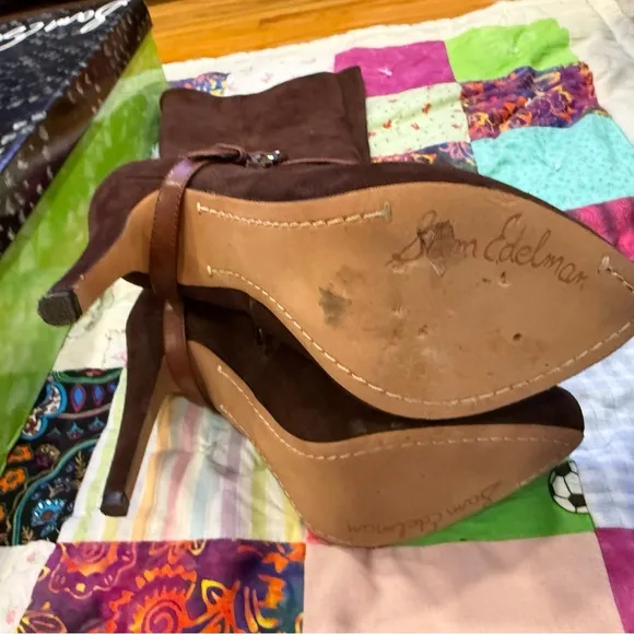 Sam Edelman Roula Brown Suede High Heel Boots, size 6.5