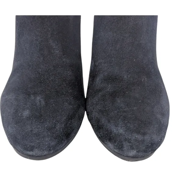 Sam Edelman Shaleigh Leather Ankle Boots 10 Black Booties Block Heel