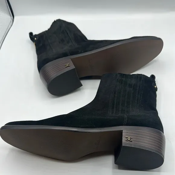 Sam Edelman Sz 8 Bronson Black Suede Ankle Boots NEW
