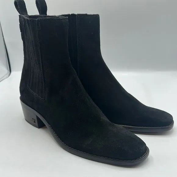 Sam Edelman Sz 8 Bronson Black Suede Ankle Boots NEW