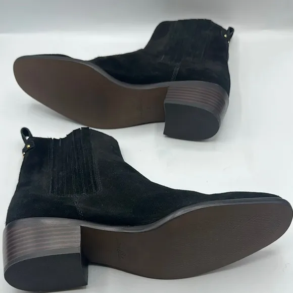 Sam Edelman Sz 8 Bronson Black Suede Ankle Boots NEW