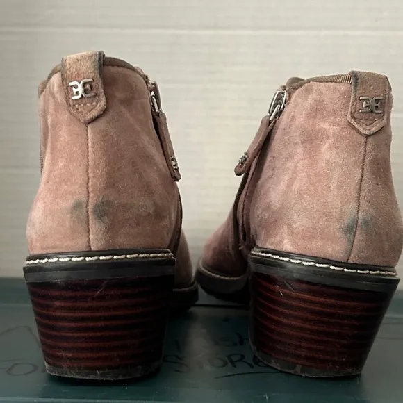 Sam Edelman Tan Suede Ankle Boots Women’s Size 6 EUC