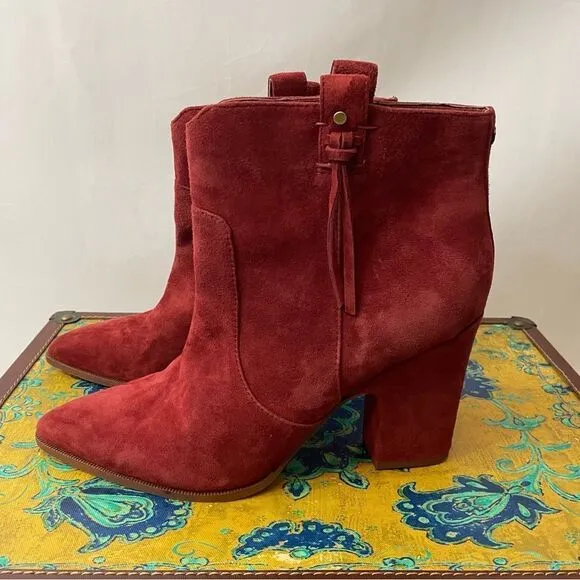 Sam Edelman Niomi Paprika Suede Ankle Boots Size 9.5