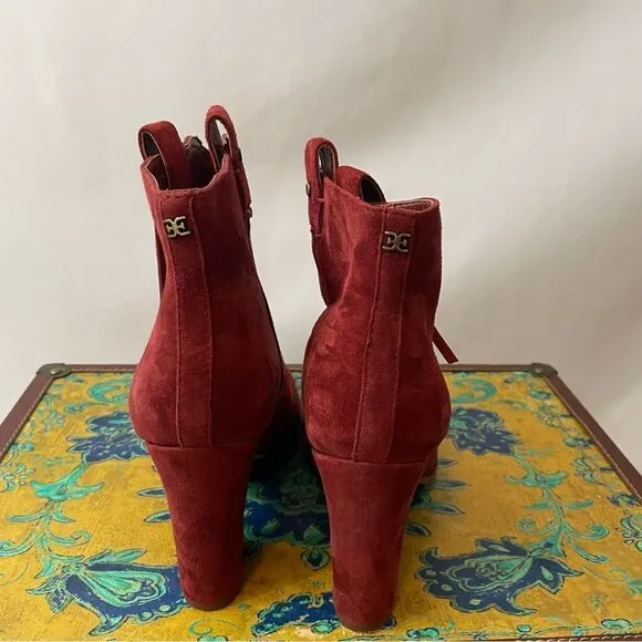 Sam Edelman Niomi Paprika Suede Ankle Boots Size 9.5