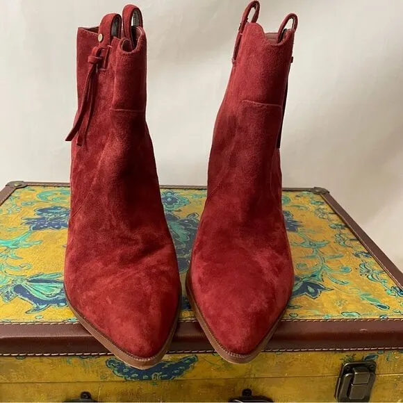 Sam Edelman Niomi Paprika Suede Ankle Boots Size 9.5